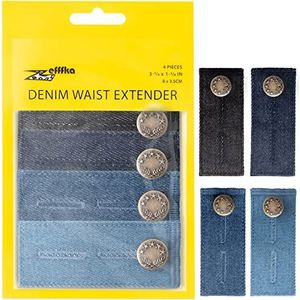 ZEFFFKA Denim Taille Extender Knop voor Jeans en Rok Comfortabele Metalen Knopen 4 Stuks Verschillende Kleuren