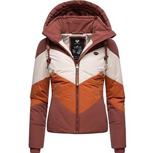 Ragwear Novva Block winterjas voor dames, gewatteerde jas met capuchon, XS-XXL, terracotta, XL