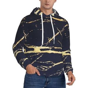Jkkghll Marmeren Print Mannen Hooded Warme Lichtgewicht Trui Voor Winter Herfst En Lente Casual Wear, Zwart, XS