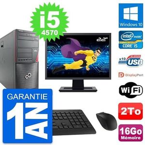 Fujitsu W530 PC Tower, 22 inch (55,6 cm), Intel i5-4570 RAM, 16 GB, 2 TB, Windows 10, WiFi (gereviseerd)