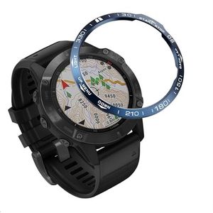 GIOPUEY Bezel Ring Compatibel met Garmin Fenix 6X, Bezel Styling Ring Beschermhoes, Aluminium legering metalen beschermende horloge ring - A-Blauw