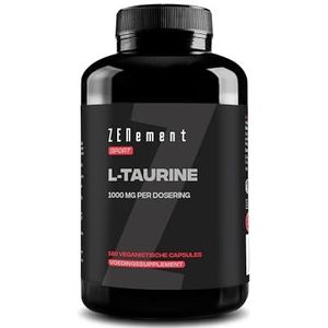 L‑Taurine 1000 mg per Portie (2 Capsules) – 180 Vegan Capsules (3‑Maand Voorraad) – Pure Taurine – Sport Supplement – Glutenvrij, Lactosevrij, Sojavrij, Zonder Onnodige Additieven – Zenement