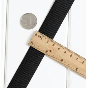 5 meter platte elastische band rubberen band voor het naaien van kleding broeken accessoires stretch riem kledingstuk doe-het-naaien stof breedte 15-60 mm-zwart 25 mm