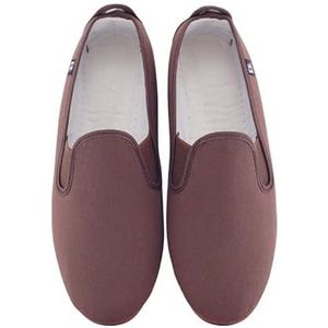 escoolers Kung-Fu sneakers van linnen en sluiting met elastiek, licht en comfortabel, met flexibele rubberen zool, gemaakt in Spanje., Bruin, 35 EU