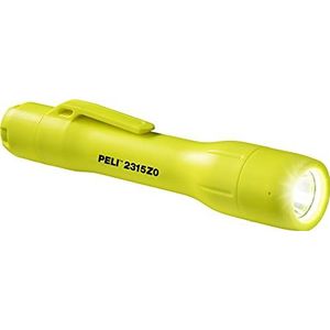 PELI 2315Z0 Zaklamp, Compacte ATEX Zone 0 Veiligheidgoedgekeurde LED Zaklamp, Premium Kwaliteit voor Brandweer en Industrieel Gebruik, IPX8 Waterdicht, 115 Lumens, Kleur: Hoge Zichtbaarheid Geel