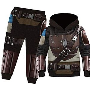 Mandalorian hoodie-set, SW film- en cosplay-kostuum accessoires 3D-print Uniseks Peuter Kinderen Halloween-kostuum Modieuze polyester filmhoodie