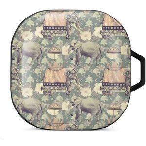 Indische olifanten oordopjes hoesje compatibel met Samsung hard shell beschermhoes zwart stijl