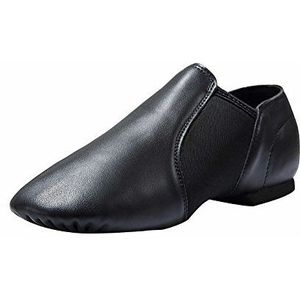 Dynadans Leather Upper Slip-on Jazz Shoe for Girls and Boys (Big Kid/Little Kid/Toddler) 4M Big Kid Black