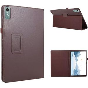 Tablet PC-hoes Tablethoes beschermhoes compatibel met Lenovo Tab P12 (12,7"") TB-370 /TB-371 slanke opvouwbare standaard foliobeschermer schokbestendige achterkant met houder Bescherming(Kahverengi)