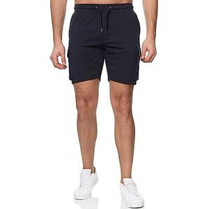 Indicode Ronny Stoffen shorts voor heren, met 5 zakken, bermuda voor heren, Donkerblauw, L