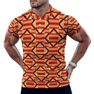 Afrikaanse Kente Patroon Grappige Mannen Polo Shirt Korte Mouw T-shirts Klassieke Tops Voor Golf Tennis Workout