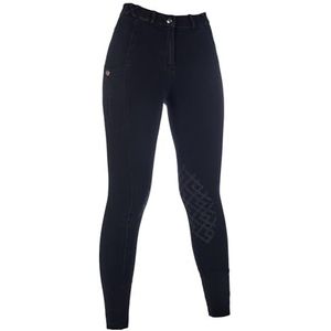 HKM Harbour Island Denim siliconen kniepatch rijbroek voor dames, zwart, 34