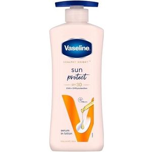Vaseline Healthy Bright Sun Protection Body Lotion SPF 30 400 ml, dagelijkse moisturizer voor droge huid, geeft niet-vette glans huid - voor mannen en vrouwen