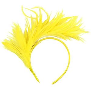 Veer Hoofdband Vintage kleurrijke burleske hoofddeksel flapper struisvogel veer fancy hoofdband flapper hoofddeksel vrouw haaraccessoires Carnaval Veer Hoofdband (Color : Yellow, Size : Size fits al