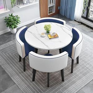 XIANGLV Eettafelset voor 4 vergaderzalen tafel ronde tafel en stoelen eetkamer tafel set voor 4 kleine ronde eettafel ronde keukentafel cirkel keukentafel (A14,90x90x75cm)