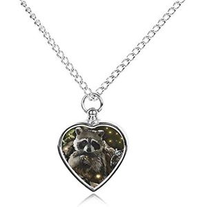 Bruine beer in bos huisdier urn ketting crematie sieraden honden katten as herdenking hart hanger met vulling kit