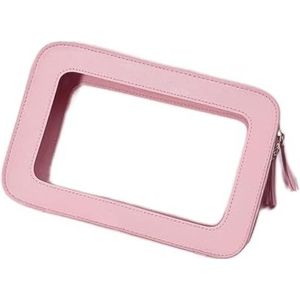 MQPALZKD Roze kleur make-up tas for vrouwen duidelijke rits cosmetische zak reizen make-up pouch vrouwelijke waszak