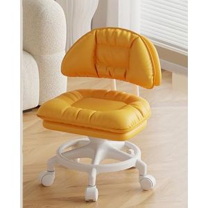 JUXDZISHW Geel, C, lage rolkruk, 360° draaibare rolkruk en rolkruk met rugleuning, 360° draaibare kruk voor sport, yoga