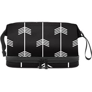 Dubbele Laag Cosmetische Tas Pijl Draagbare Make-up Tas Reizen Organizer Pouch voor Vrouwen Meisjes Toiletartikelen Tassen, Meerkleurig, 27x15x14 cm/10.6x5.9x5.5 in, Make-up zakje
