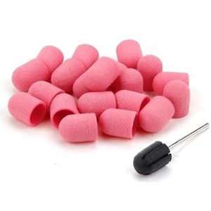 Een zandhoed met een hoed 20 stuks veelkleurige schuurbanden for nail art-boormachines in verschillende maten(Yellow)