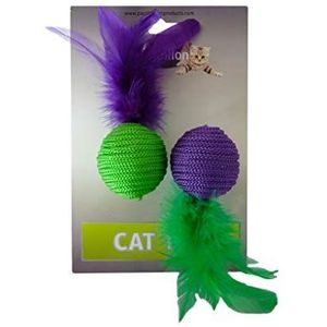 Green and purple ball of wool toys