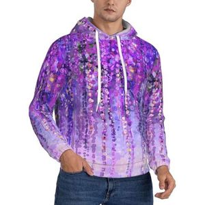 Jkkghll Bloemen Boom Print Mannen Hooded Warme Lichtgewicht Trui Voor Winter Herfst En Lente Casual Wear, Zwart, XS
