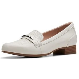 Clarks Women's Juliet Aster Loafer, Off White Leather, 12 Wide