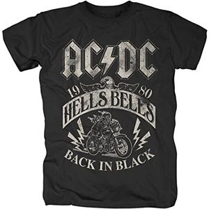 AC/DC Hells Bells 1980 T-shirt zwart 5XL 100% katoen Band merch, Bands
