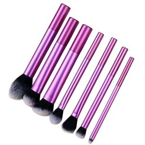 8 STKS Plastic Make-up Borstel Set Artistiek Borstels Oogschaduw Stippling Borstel Premium Synthetische Make-up Borstel Set Voor Contouring Concealer Foundation Poeder Oogschaduw Borstel (Paars 7