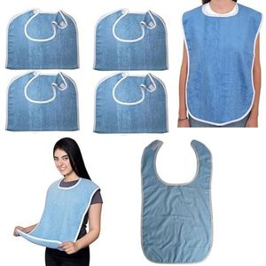 Slabbetjes - Wasbare Bib voor Volwassenen - Terry Bib Kledingbeschermers - Waterdicht - Herbruikbaar