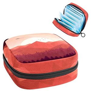 Periode Pouch Draagbare Tampon Opbergtas, Tampon Houder voor Portemonnee Vrouwelijke Product Organizer, Zonsondergang (4), Meerkleurig, 4.7x6.6x6.6 in/12x17x17 cm