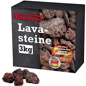 FLAMMBURO Lavastenen 3 kg – geschikt voor gasgrill en elektrische grill – herbruikbare natuursteen