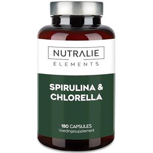 Spirulina & Chlorella 1800mg | Detox, Energie, Kracht & Verzadigingseffect | Superaliment rijk aan proteïnen & vitaminen | 180 Capsules, 100% Veganistisch | Nutralie