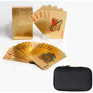 Kaartspel Zilveren Waterdichte Speelkaarten Standaard Poker Set met Opbergtas voor Feesten, Kamperen en Reizen O