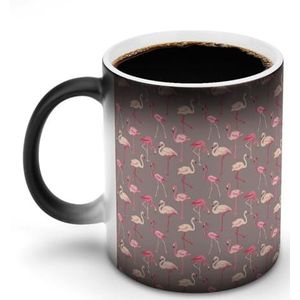 Flamingo Vogel Aanpassen Magic Warmte Veranderende Mok Keramische Cup Koffie Mokken Warmtegevoelige Grappige Gift