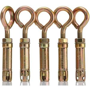 YoiYee M6 Eye Anchor Bolts - Heavy-Duty Expansion Anchors voor beton, baksteen en steen - Pack van 5