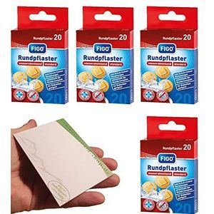 varivendo Notitieblok en figo wondpleister 20 ronde huidskleur ronde pleister (80 pleisters)