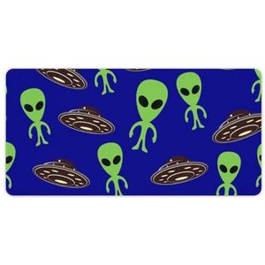Groene UFO Aliens Mode Bureau Muismat Antislip Gaming Muismat Accessoires Decor 30x60cm
