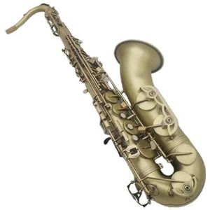 saxofoon kit Tenorsaxofoon Antiek Koperen B-plat Houtblazersinstrument Met Koffermondstuk Riethals (Color : Light Grey)