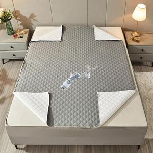 Matrasbeschermer Matrasbeschermer, gewatteerde matrashoes met rits, volledig hoeslaken, matrasbeschermer, matrastopper/matrashoes, grijs - 150x200+20cm(Camel,90x190+25cm)