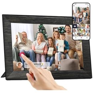 WIFI 10.1 Inch Digitale Fotolijst 32GB IPS 1280x800 Full HD Touchscreen Ingebouwde Slimme High Definition Scherm(Imitate wood)