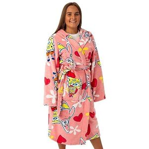 SpongeBob SquarePants Dames Roze Hooded Badjas | Duik in het plezier en comfort met de SpongeBob dames badjas | Ervaar speelse ontspanning in stijl