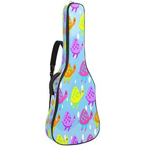 Gig Bag, gitaartas, elektrische gitaartas, gitaartas, elektrisch gevoerd, scheurvast en waterdicht, tortoise patroon, roze-geel, oranje, 42,9 x 16,9 x 4,7 inch