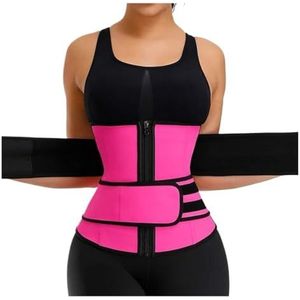 Taille Trainer Taille Trainer Korset Afslanken Body Shaper Buik Controle Gordel Band Trimmer Sauna Zweet Workout Sport Buikweggordel(Pink,XL)