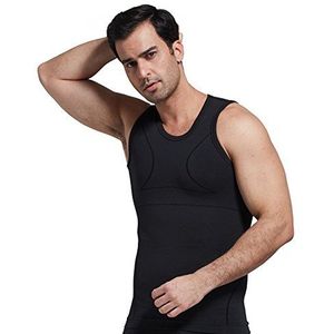 BaronHong Bamboe houtskool-compressievest om de mann-Boob uit te proberen Moobs die de shapewear afnemen dat het hele buikje is, zwart, M