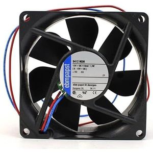 LMNCBVYA - 80mm 2-draads 110mA 1.3W, laag geluidsniveau 26dBA, hoog rendement, lange levensduur 8412NGM 12V DC stille ventilator