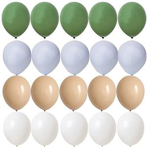 Ballonnen 2 0 stks 1 0 inch ballon kit retro groene witte gouden ballen for verjaardag trouwdag jungle zomer feest decor huisbenodigdheden Heliumballonnen (Color : 20pcs 10inch D, Size : 10inch)