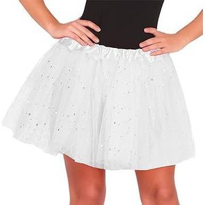 Tutu voor meisjes, van tule, party, dans, voor meisjes (code 716), Witte sterretjes, One size