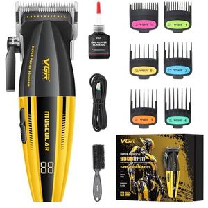 VGR 285 Fresh Fade Haarknipper voor Mannen, 9000RPM Professionele Kappers Tondeuse voor Haar Knippen, Draadloze Kleine Haartrimmer Lichtgewicht Veelzijdige Kappersset met LED Display