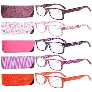 eyekepper Set van 5 Melangee Kleur Gemengde Gezicht-/leesbril voor dames +0,75